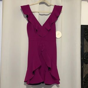 VERONA RUFFLED DRESS IN FUCHSIA